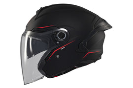 MT HELMETS VIALE SV S SOLID A1 GLOSS BLACK OPEN FACE HELMET