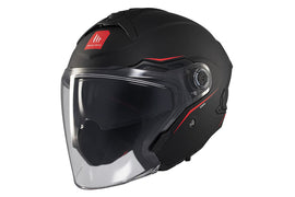 MT HELMETS VIALE SV S SOLID A1 GLOSS BLACK OPEN FACE HELMET