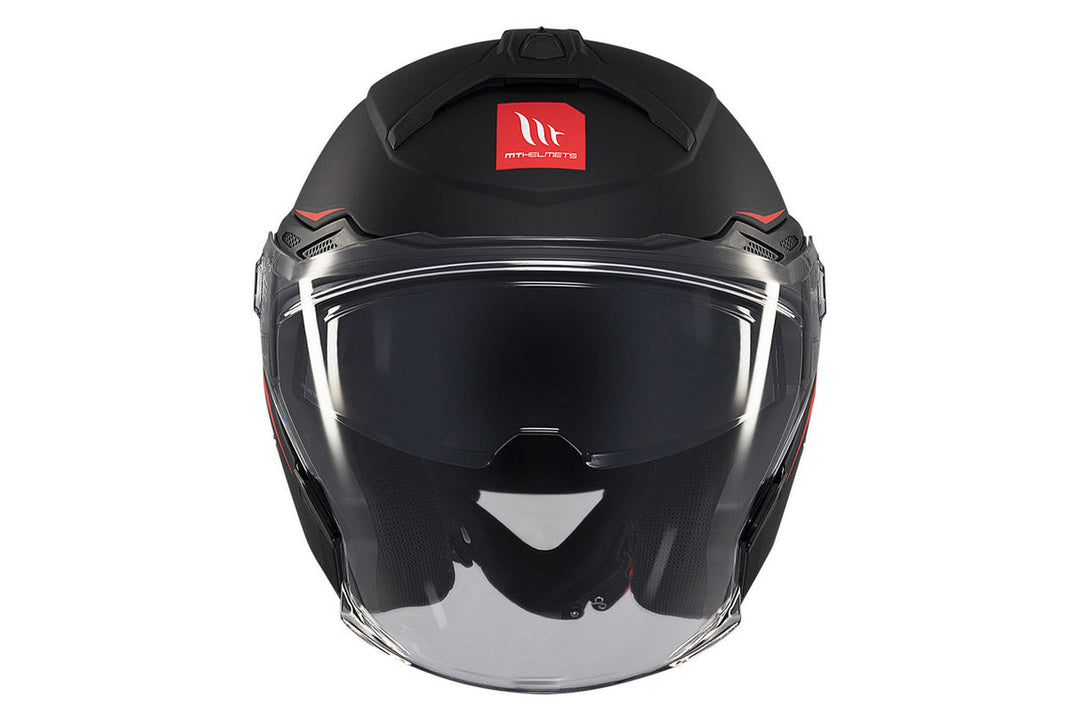 MT HELMETS VIALE SV S SOLID A1 GLOSS BLACK OPEN FACE HELMET