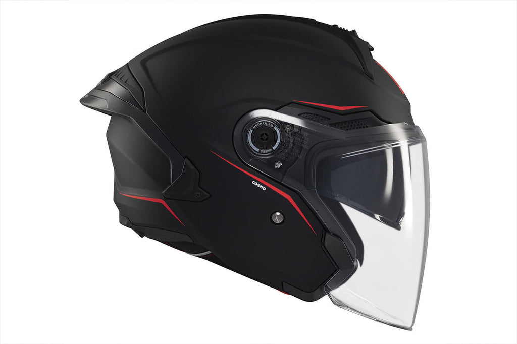 MT HELMETS VIALE SV S SOLID A1 GLOSS BLACK OPEN FACE HELMET