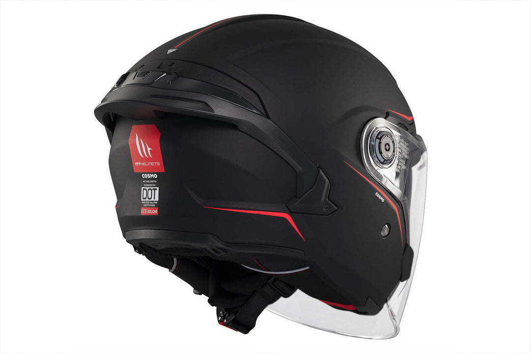 MT HELMETS VIALE SV S SOLID A1 GLOSS BLACK OPEN FACE HELMET