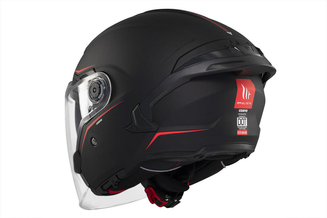 MT HELMETS VIALE SV S SOLID A1 GLOSS BLACK OPEN FACE HELMET