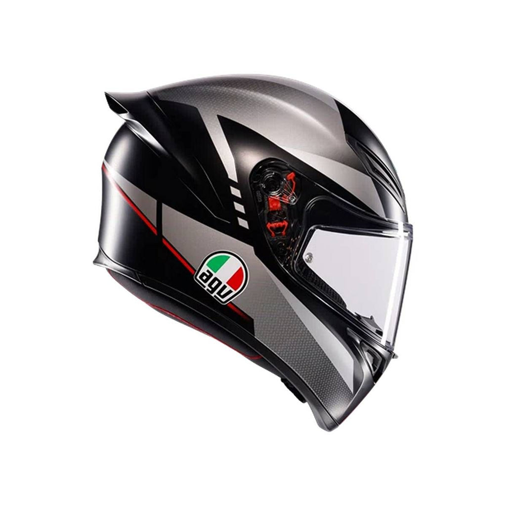 agv k1 grey AGV K1 S Lap Grey-Red Helmet – Aerodynamic Design with Ultimate Comfort for Riders – BOOST BOX PERFORMANCE