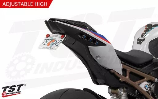 BMW S1000RR 2020 - 22 TST تي أس تي ADJUSTABLE HIGH - MOUNT حاملة لوحة خلفية - BOOST BOX PERFORMANCE TST INDUSTRIES19BMWCO - HMA - FE2 - 10204