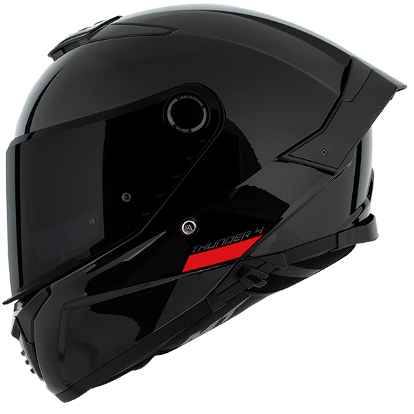 MT Thunder 4 SV Solid A1 Gloss Black Helmet – Full-Face ECE 22.06 Certified with Sun Visor