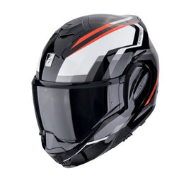 SCORPION EXO-TECH EVO BLACK GLOSSY MODULAR HELMET 
