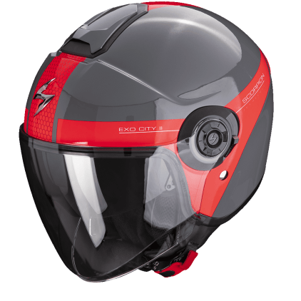 SCORPIONمن سكوربيون Exo - City II Short Grey - Red خوذة أكسوستي - BOOST BOX PERFORMANCE SCORPION EXOEXO - CITY - SHORT - GREY - RED - 1