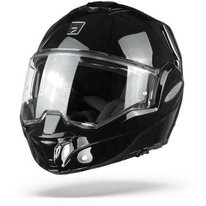 SCORPION EXO-TECH EVO BLACK GLOSSY MODULAR HELMET