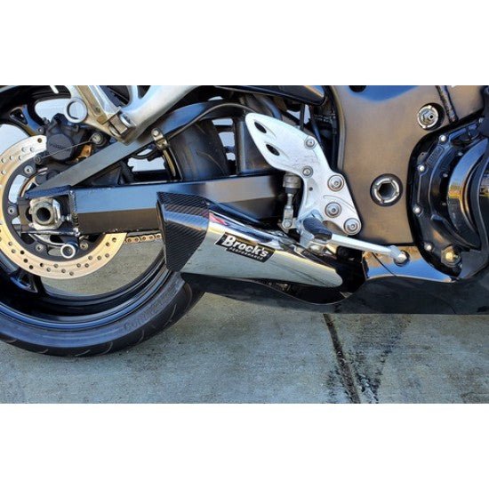 Brock’s Penta-Carbon 15" Polished Muffler – Full Exhaust System for Suzuki Hayabusa (1999–2025)