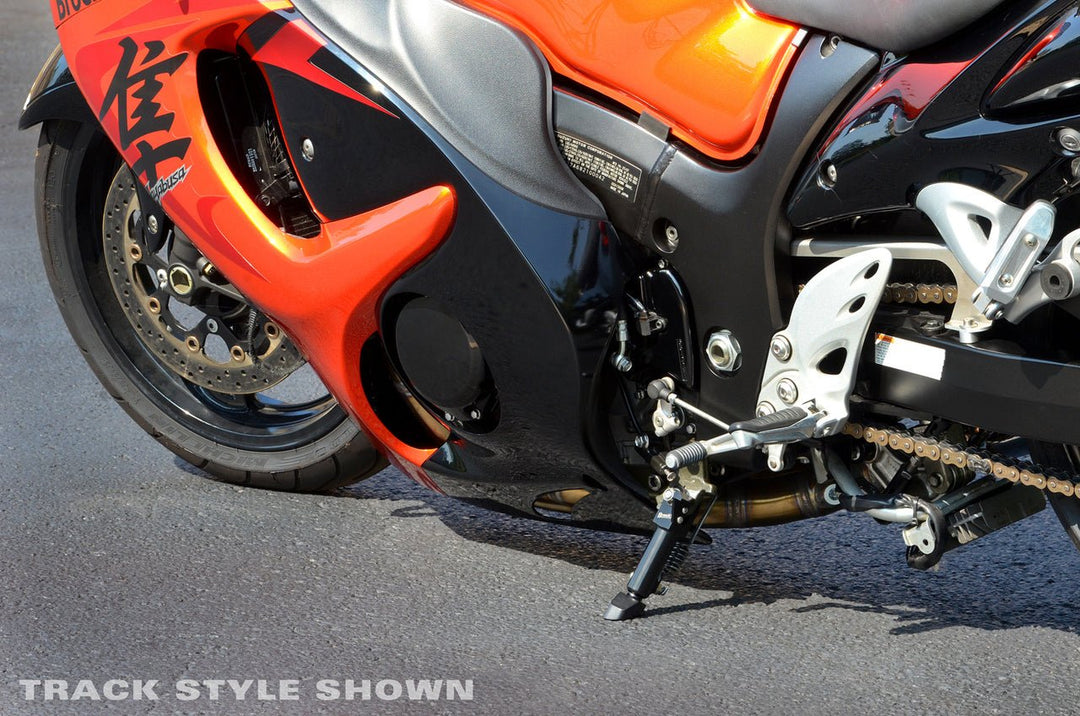 BrockSTAND™ Black Track Style Adjustable Kickstand for Suzuki Hayabusa (1999–2025)