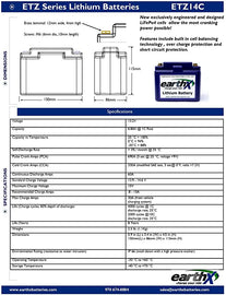 ETZ14C EARTHX من إيرث - إكس LITHIUM BATTERY بطارية ليثيوم - BOOST BOX PERFORMANCE earthx batteriesETZ14C