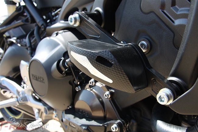 FZ - 09 /MT - 09 (13 - 20) T - REX من تيركس No Cut Frame Sliders مجموعة واقيات الهيكل بدون تخريم - BOOST BOX PERFORMANCE T - Rex RacingN73 - 14BL