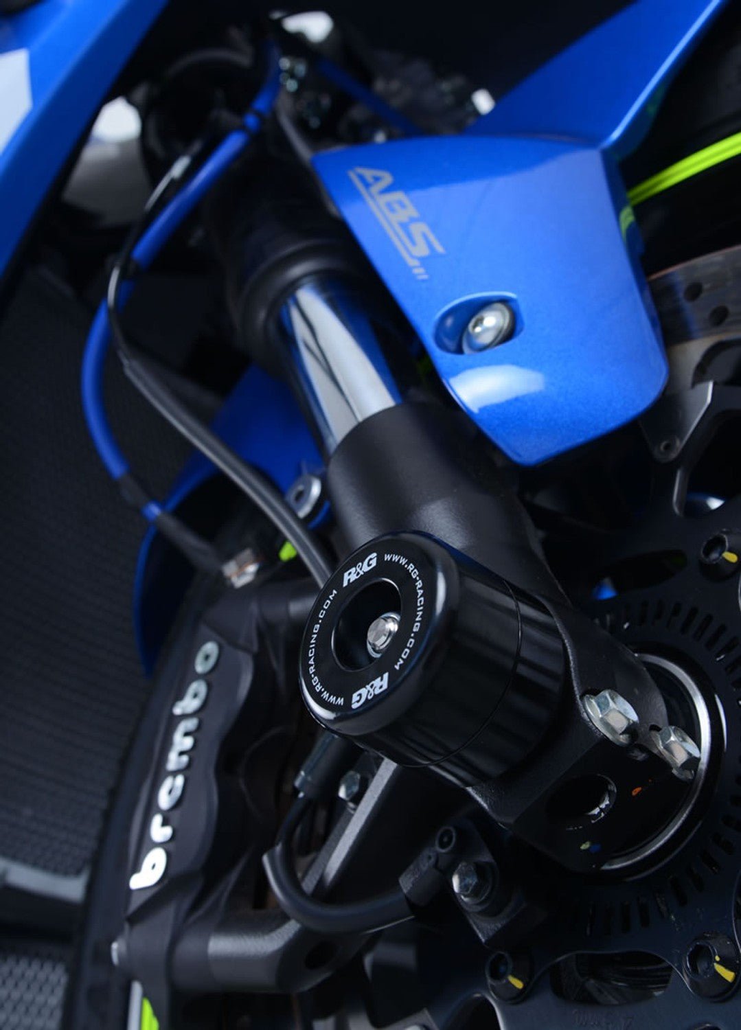 (GSX - R1000/R '09 - 24) أر&جي حماية وسط العجلة الأمامية سوزوكي - BOOST BOX PERFORMANCE R&G_RacingFP0112BK
