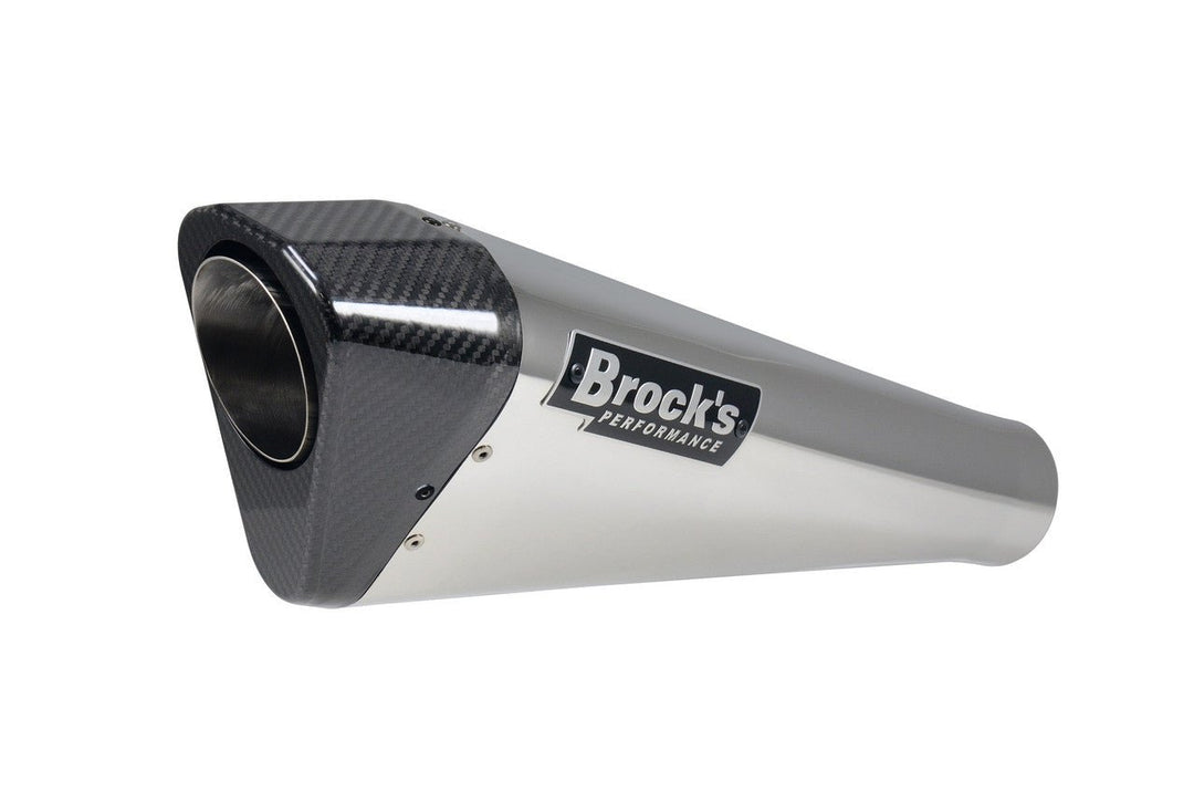 Brock’s Penta-Carbon Full Exhaust System for Suzuki Hayabusa (2022–2025) – 15" Polished Muffler