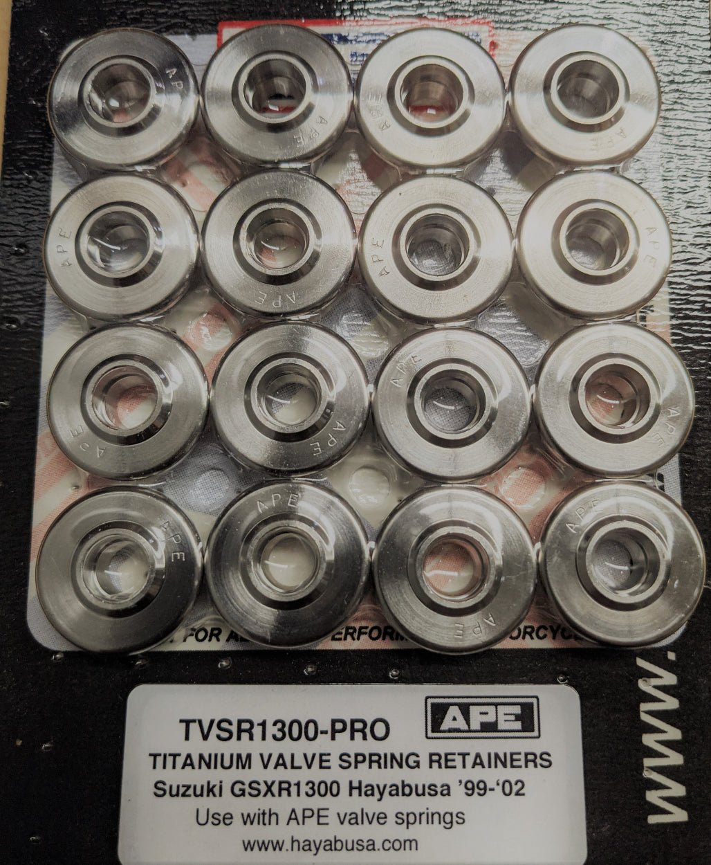 هيابوسا 99 - 20 APE أي بي اي TITANIUM VALVE SPRING RETAINERS طقم تيتانيوم مثبتات نوابض صمامات - BOOST BOX PERFORMANCE APE RACE PARTSTVSR1300 - PRO
