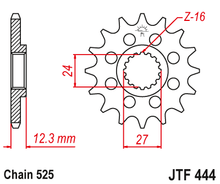 تحميل الصورة في عارض المعرض ، JTF444 (525) جي تي ترس أمامي بديل من الفولاذ الطبيعي - BOOST BOX PERFORMANCE JT SprocketJTF444 - 16