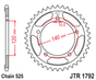 تحميل الصورة في عارض المعرض ، JTR1792 (525) جي تي ترس خلفي من الفولاد الطبيعي - BOOST BOX PERFORMANCE JT SprocketJTR1792 - 42