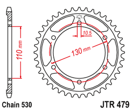 JTR479 (530) جي تي ترس خلفي من الفولاد الطبيعي - BOOST BOX PERFORMANCE JT SprocketJTR479 - 42