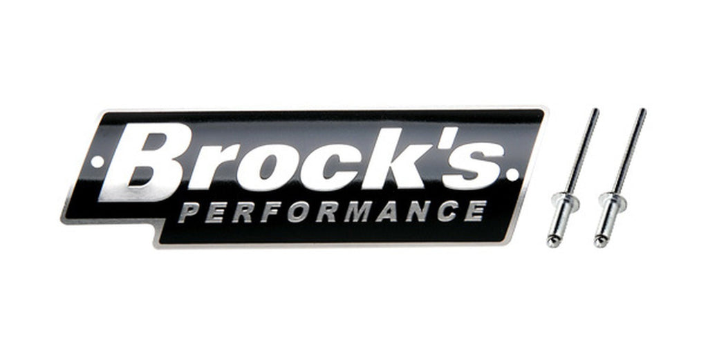 Brock’s Performance Logo Plate 5.5in – Black with Silver Letters