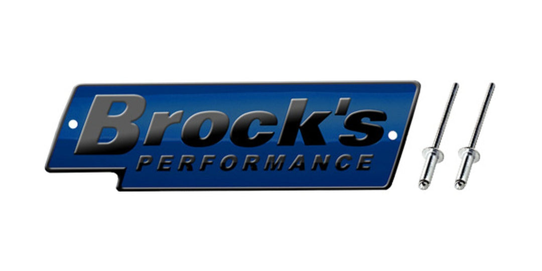 Brock’s Performance Logo Plate 5.5in – Blue with White Letters