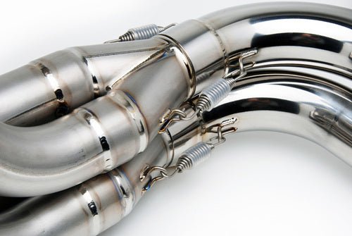Polished TiWinder Full Exhaust System by Brock’s for Suzuki Hayabusa – 4-2-1 Side Exit with 18” Muffler and Titanium Construction