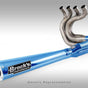 Brock’s TiWinder Blue Titanium Exhaust System for Suzuki Hayabusa (1999–2025) – Side Exit with Elliptical Megaphone