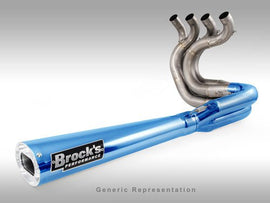 Brock’s TiWinder Blue Titanium Exhaust System for Suzuki Hayabusa (1999–2025) – Side Exit with Elliptical Megaphone