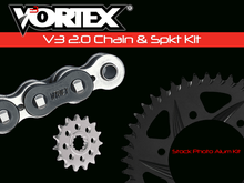 تحميل الصورة في عارض المعرض ، (NINJA H2 H2R 15 - 20) Vortex Racing من فورتكس chain Sprocket kits طقم جنزير + ساعات - BOOST BOX PERFORMANCE Vortex RacingH2 - BLK - ALU