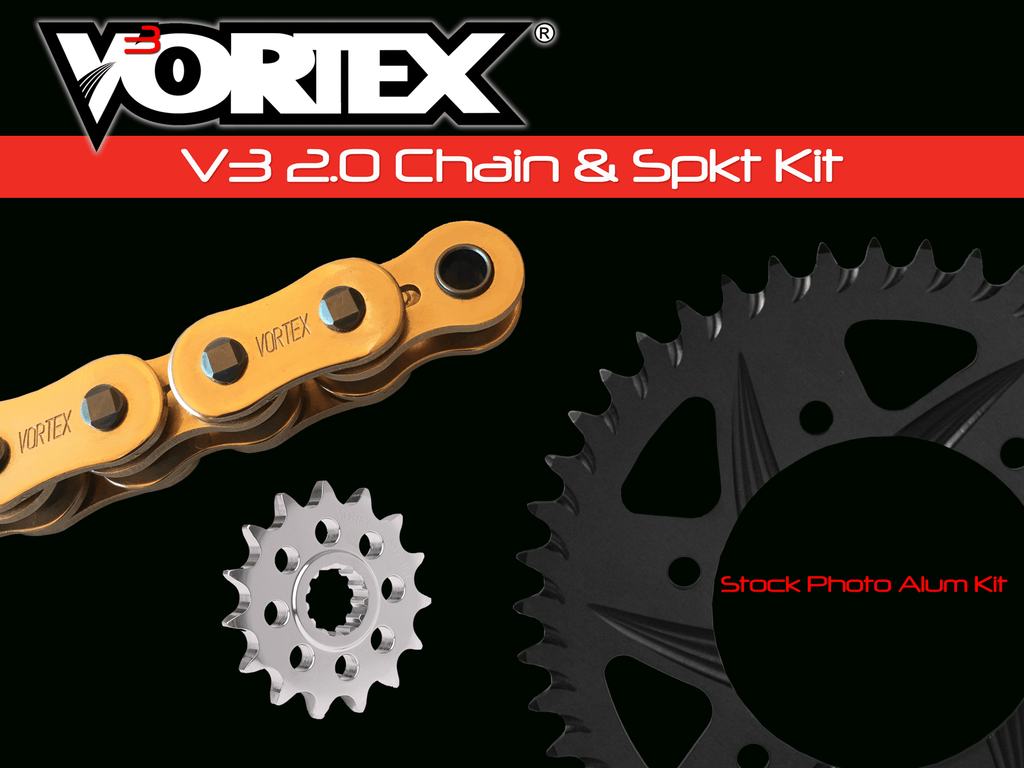 (NINJA H2 H2R 15 - 20) Vortex Racing من فورتكس chain Sprocket kits طقم جنزير + ساعات - BOOST BOX PERFORMANCE Vortex RacingH2 - GLD - ALU