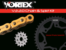 تحميل الصورة في عارض المعرض ، (NINJA H2 H2R 15 - 20) Vortex Racing من فورتكس chain Sprocket kits طقم جنزير + ساعات - BOOST BOX PERFORMANCE Vortex RacingH2 - GLD - STL