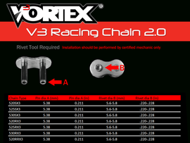 Vortex Racing من فورتكس Drive Chain جنزير رياضي - BOOST BOX PERFORMANCE Vortex Racing520RX3 - 120
