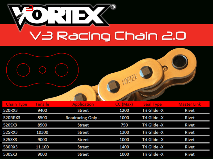 Vortex Racing من فورتكس Drive Chain جنزير رياضي - BOOST BOX PERFORMANCE Vortex Racing520RX3 - 120