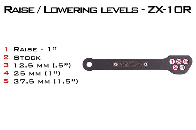 ZX - 6R / ZX - 10R / ZZR600 T - REX من تيركس Adjustable Lowering Link تنزيلة خلفية قابلة للتعديل - BOOST BOX PERFORMANCE T - Rex RacingLL52 - 5H